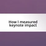 How I measured keynote impact