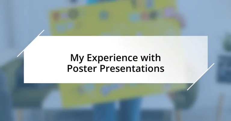 My Experience with Poster Presentations